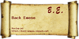 Back Emese névjegykártya